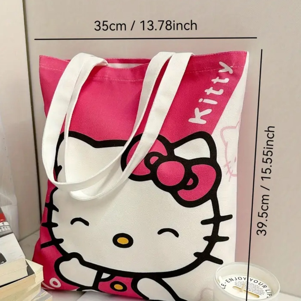 * FREE with $25 Purchase* Hello Kitty Thick Canvas Bag NEW - Picture 2 of 2